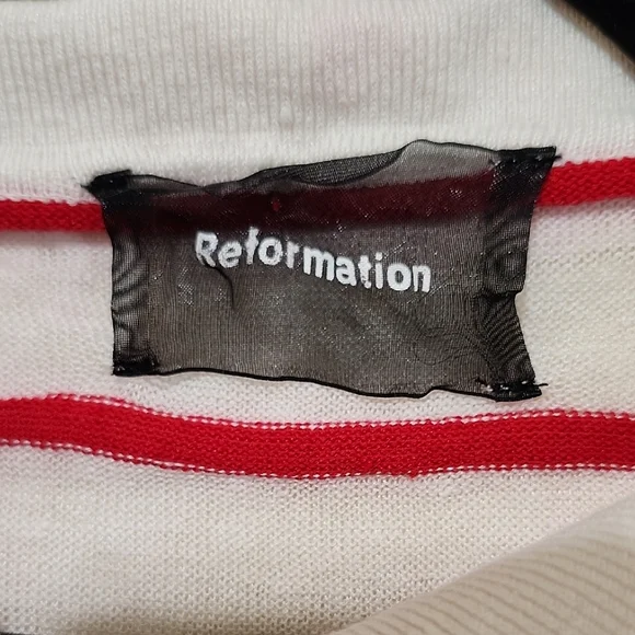 Reformation Red and White Crop Top - Picture 2 of 8